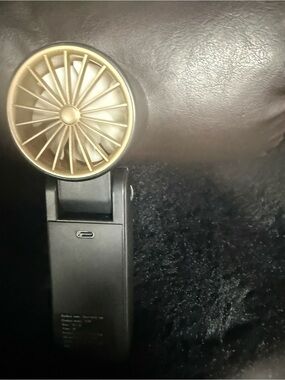 Portable Gold & Black USB Rechargeable Handheld Fan